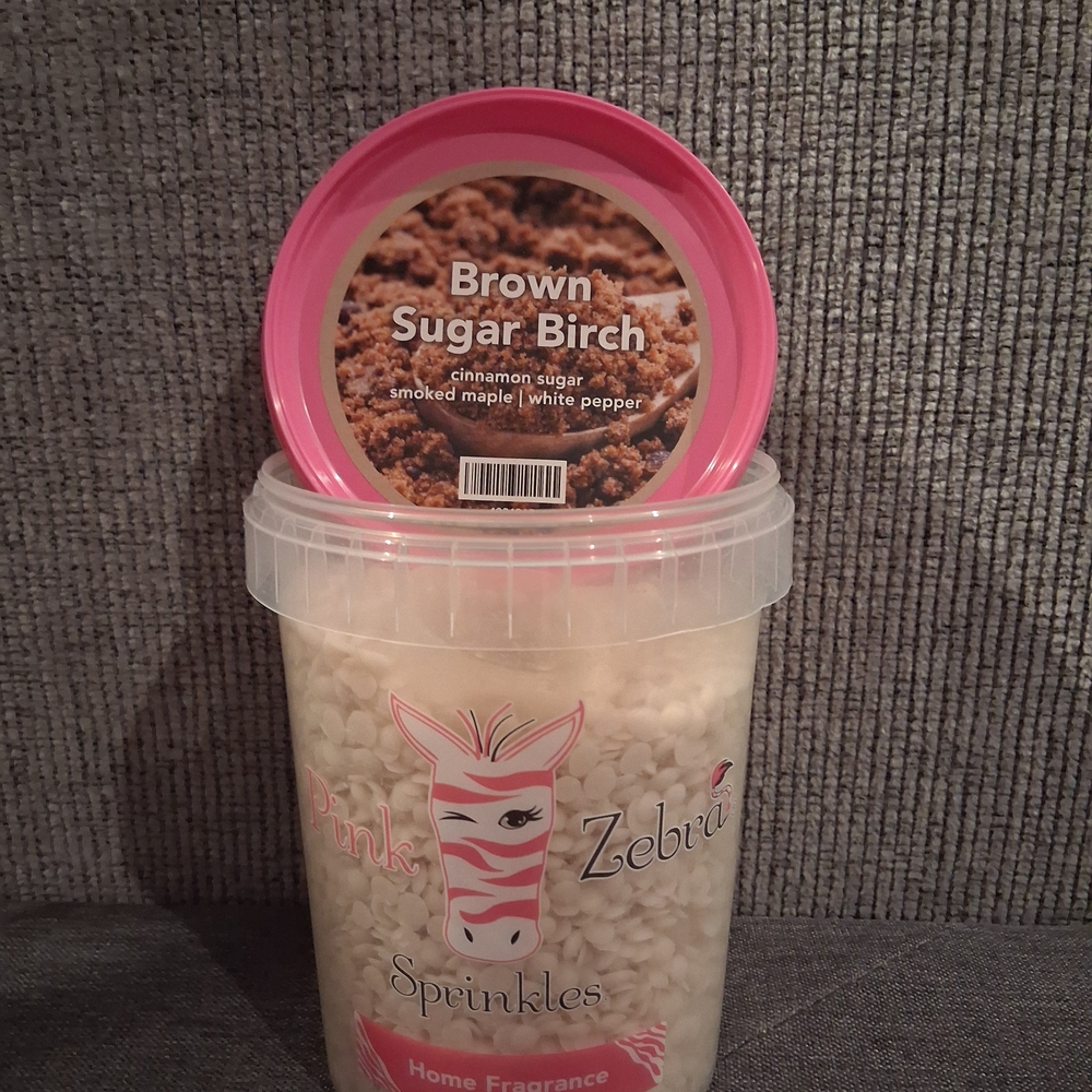 Pink Zebra Brown Sugar Birch Sprinkles - Pink and White